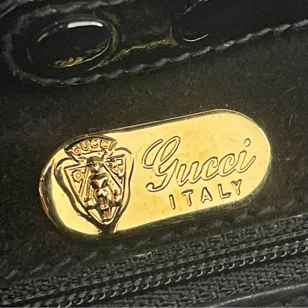 Gucci black patent leather GG logo vintage shoulder bag rare - Picture 12 of 12